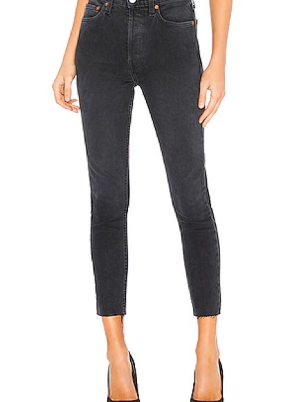 Levi’s Re/Done Charcoal Black Ankle slim fit Jeans